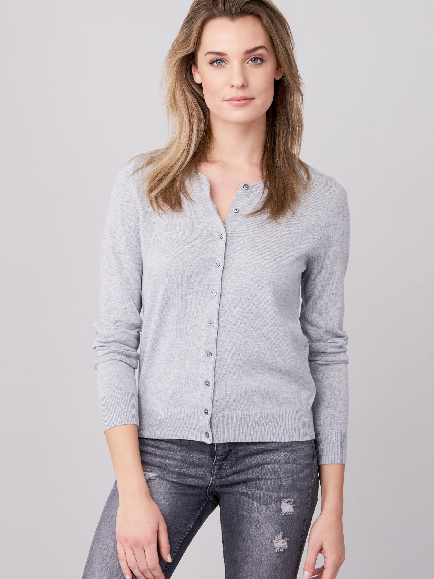 Basic Strickjacke aus Baumwollmischung von REPEAT cashmere