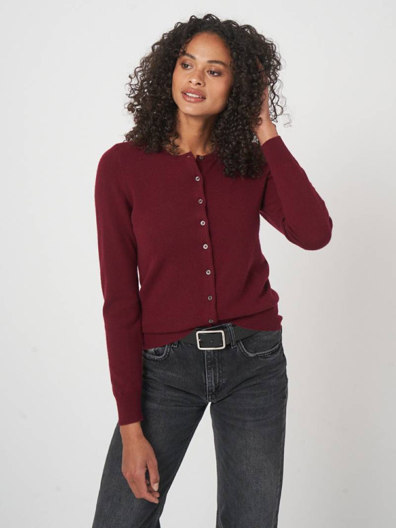 Basic-Strickjacke mit Rundhalsausschnitt aus Bio-Kaschmir von REPEAT cashmere