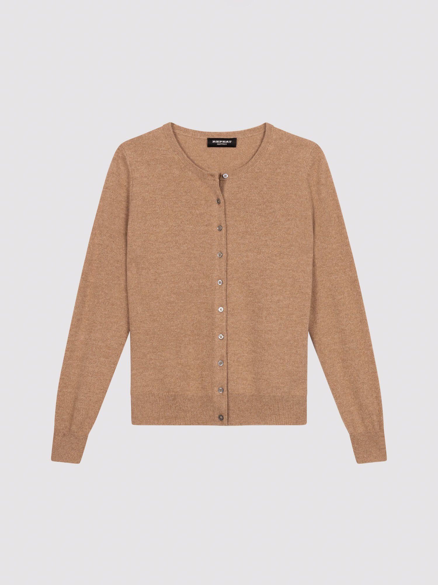 Basic-Strickjacke mit Rundhalsausschnitt aus Bio-Kaschmir von REPEAT cashmere