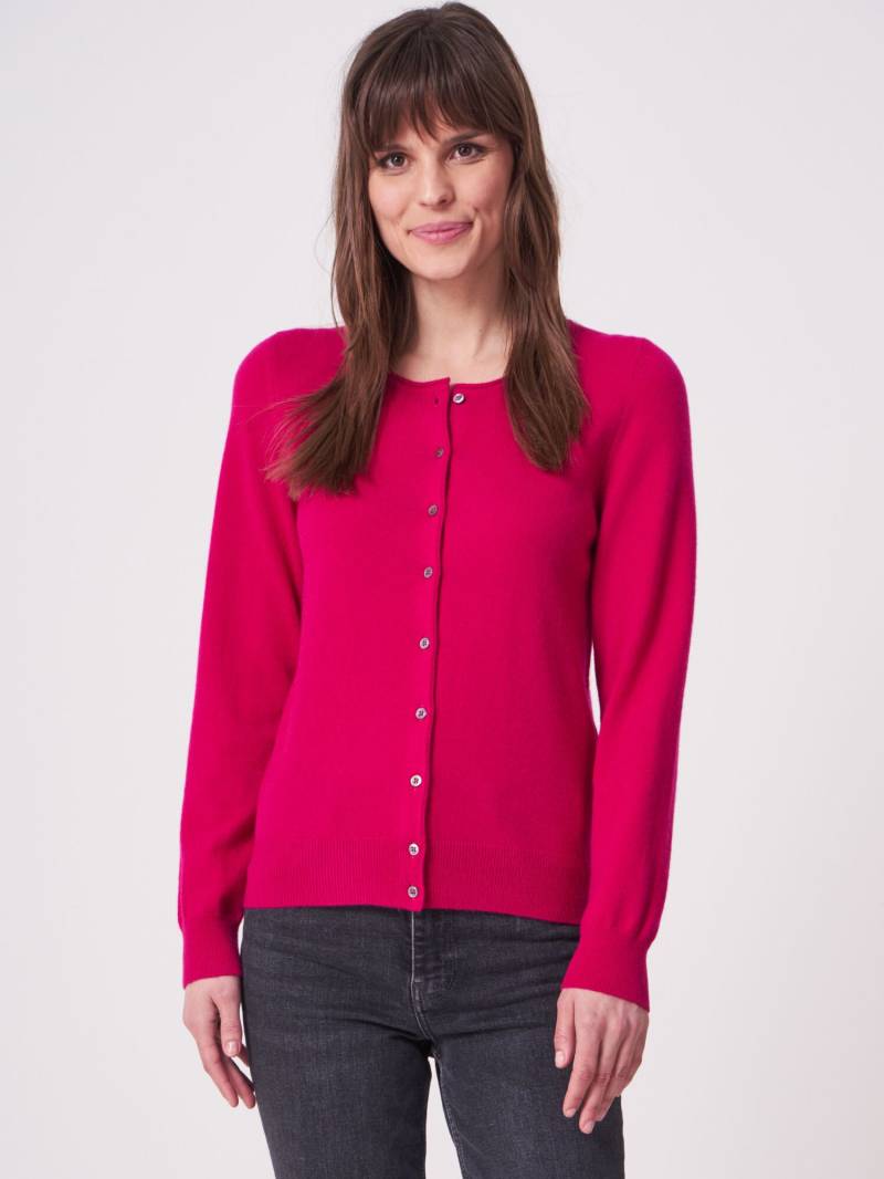 Basic Strickjacke mit Rundhalsausschnitt aus organischem Kaschmir von REPEAT cashmere