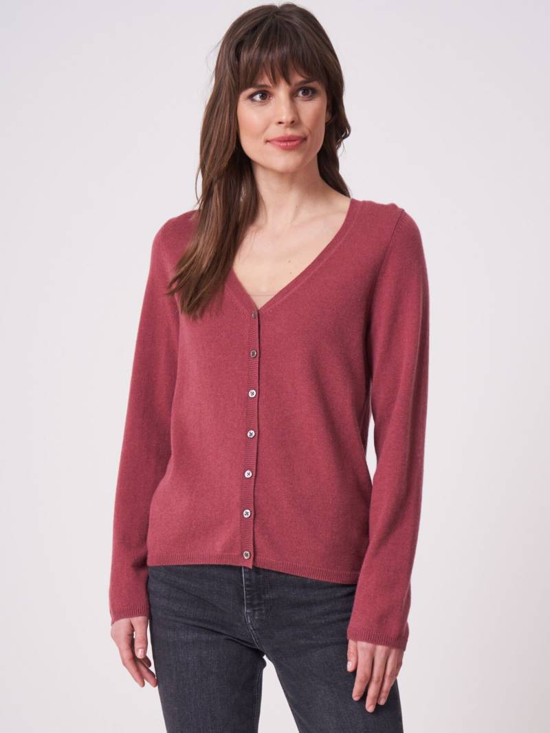 Basic Strickjacke mit V-Ausschnitt aus organischem Kaschmir von REPEAT cashmere