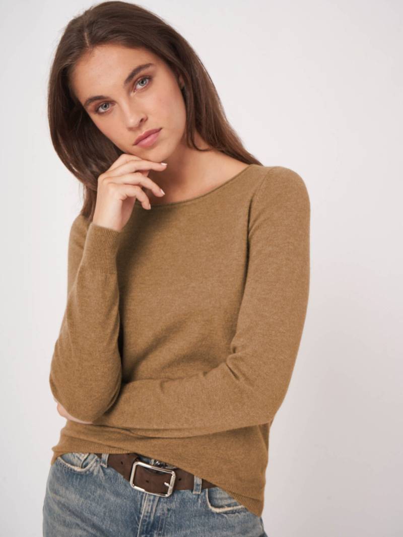 Basic U-Boot-Ausschnitt-Pullover aus Kaschmir-Woll-Mischung von REPEAT cashmere