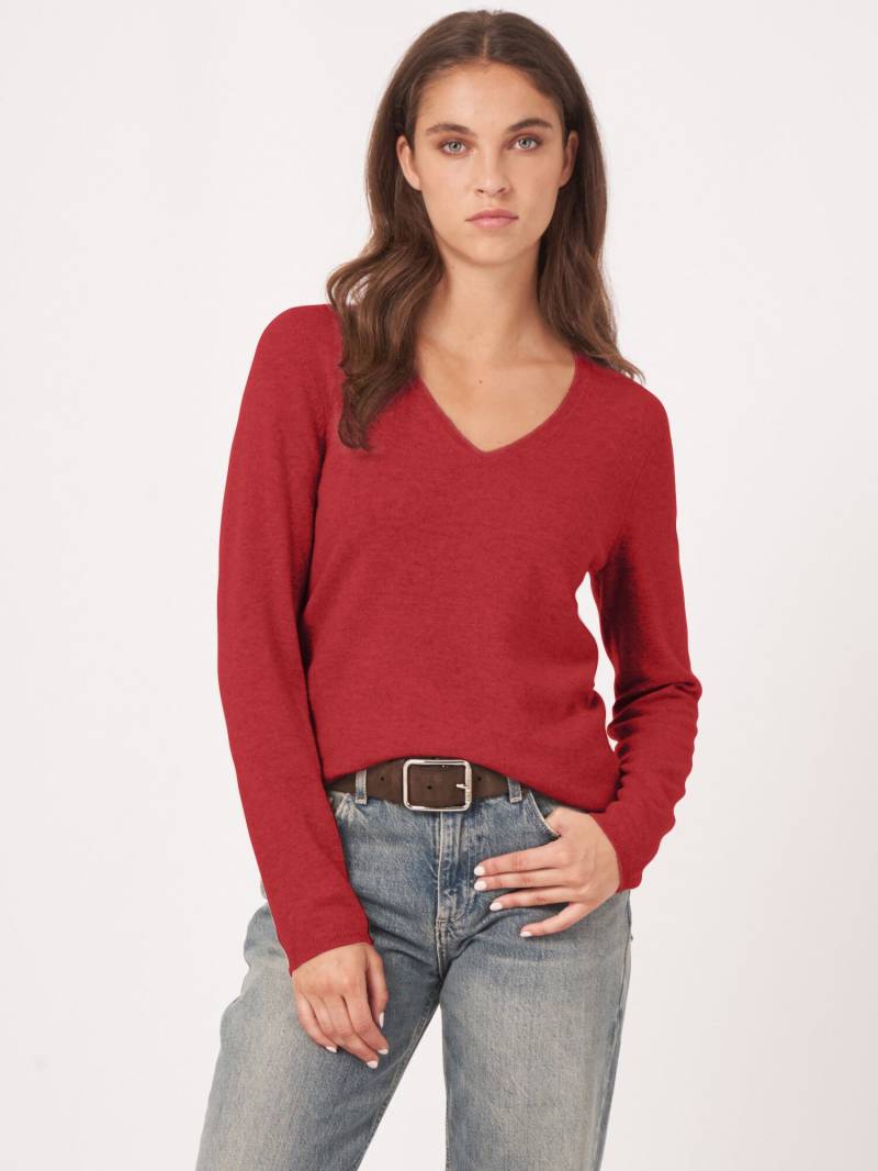 Basic V-Pullover aus Kaschmir-Woll-Mischung von REPEAT cashmere