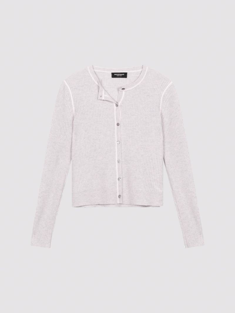 Bio-Kaschmir-Cardigan mit Rippenstruktur von REPEAT cashmere