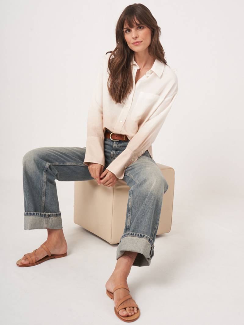 Bluse mit Dip Dye Druck aus Leinenmischung von REPEAT cashmere