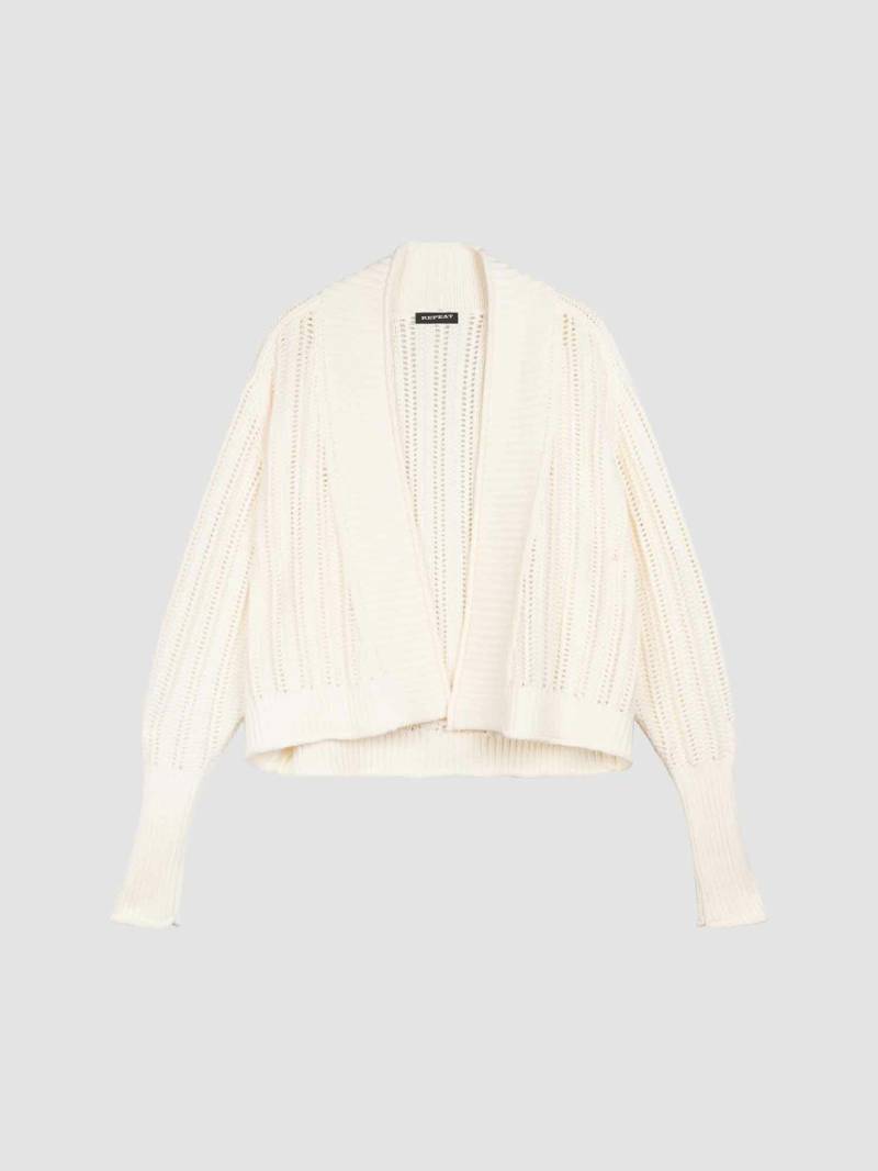 Cardigan mit Lochmuster aus Merinowolle von REPEAT cashmere