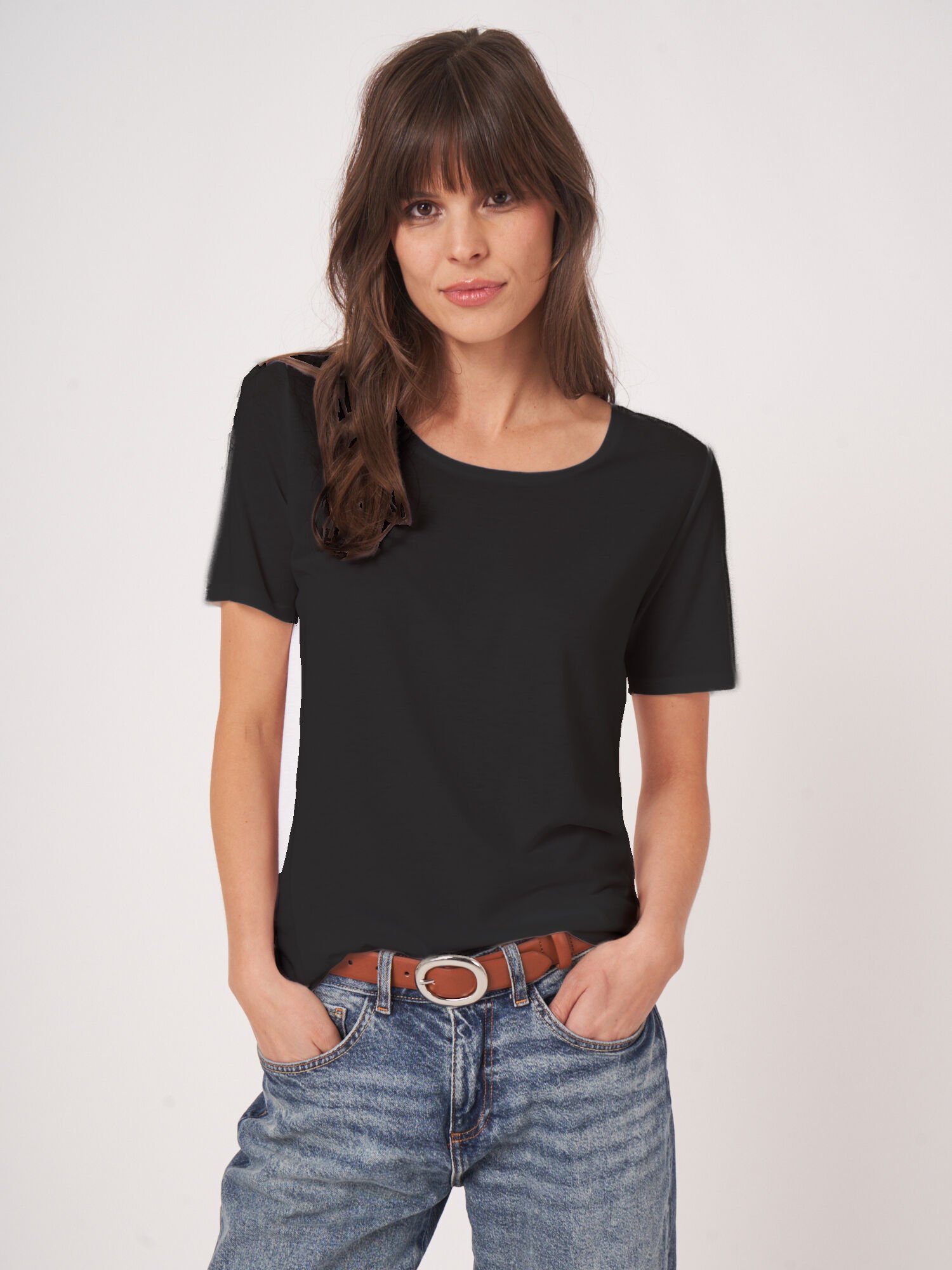 Damen-T-Shirt Basic von REPEAT cashmere