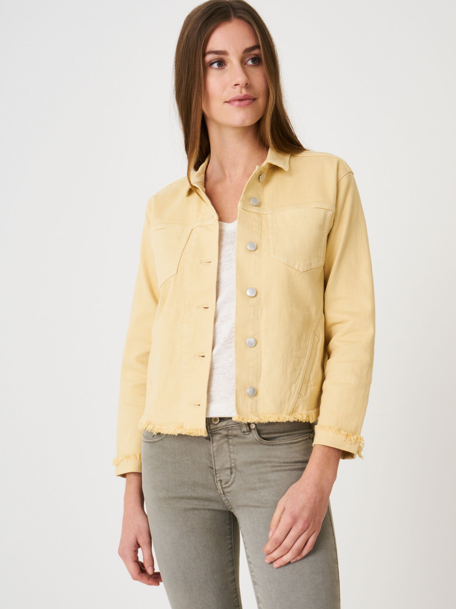 Denim-Jacke mit Fransen von REPEAT cashmere