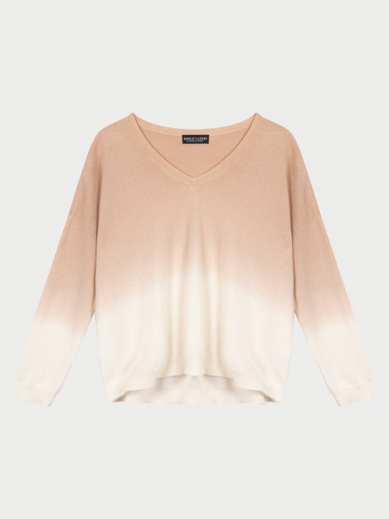 Dip-Dye-Kaschmir-Pullover mit V-Ausschnitt von REPEAT cashmere