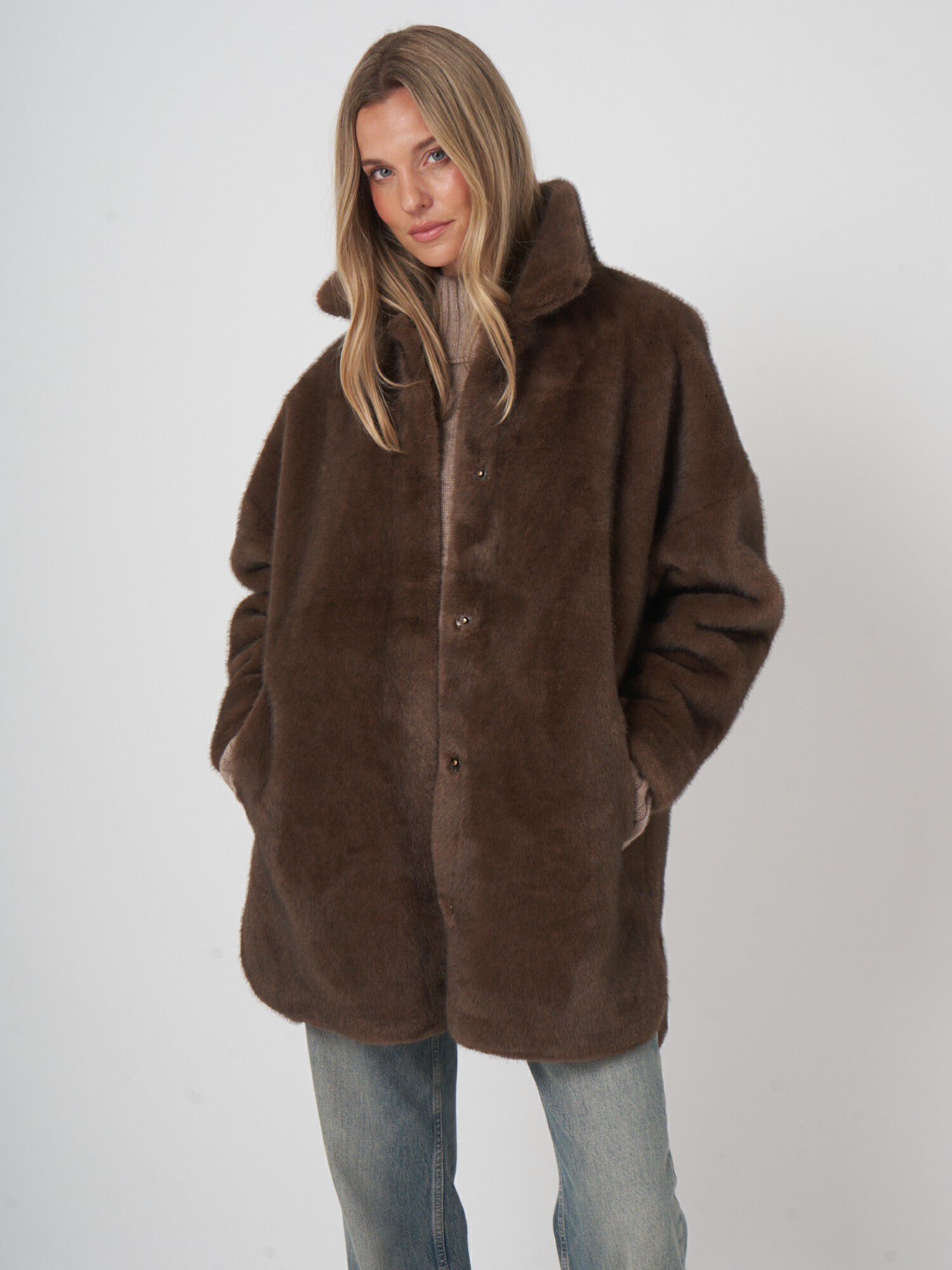 Faux-Mink-Jacke mit Wendefunktion von REPEAT cashmere