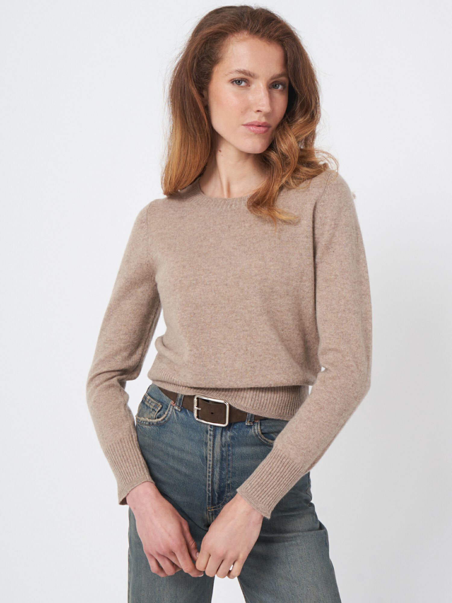Fein gestrickter Rundhals-Kaschmir-Pullover von REPEAT cashmere