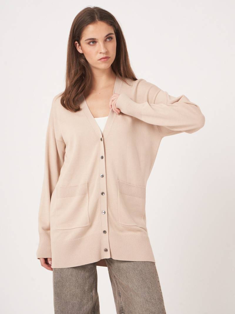 Feinstrick-Cardigan aus Baumwollmischung von REPEAT cashmere
