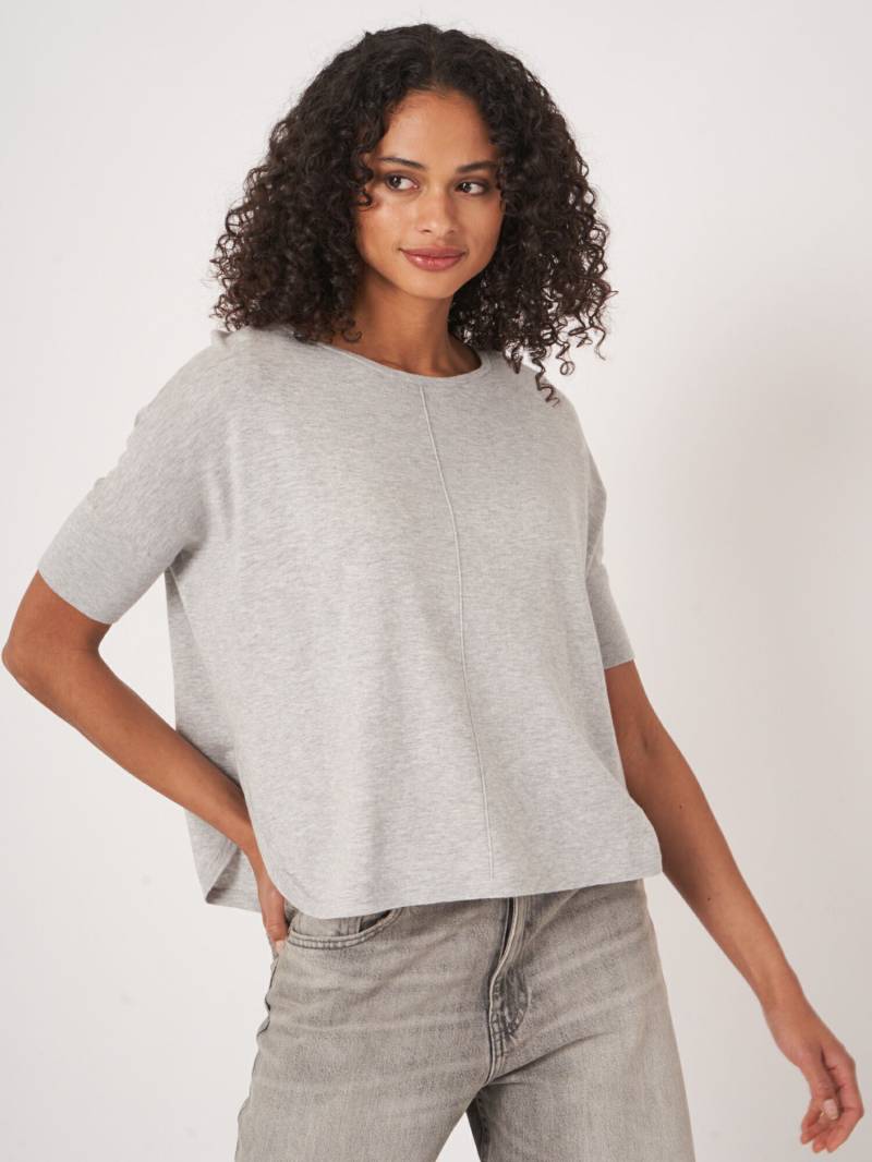 Feinstrick-Poncho-Pullover aus Kaschmir-Baumwollmischung von REPEAT cashmere