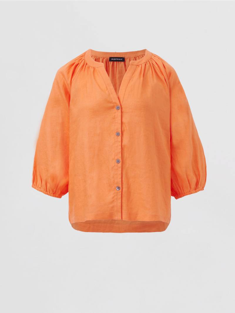 Geknöpfte Leinenbluse mit Puffärmeln von REPEAT cashmere