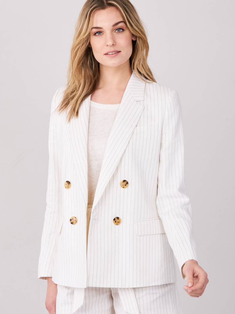 Gestreifter Blazer aus hochwertiger Italienischer Leinenmischung von REPEAT cashmere