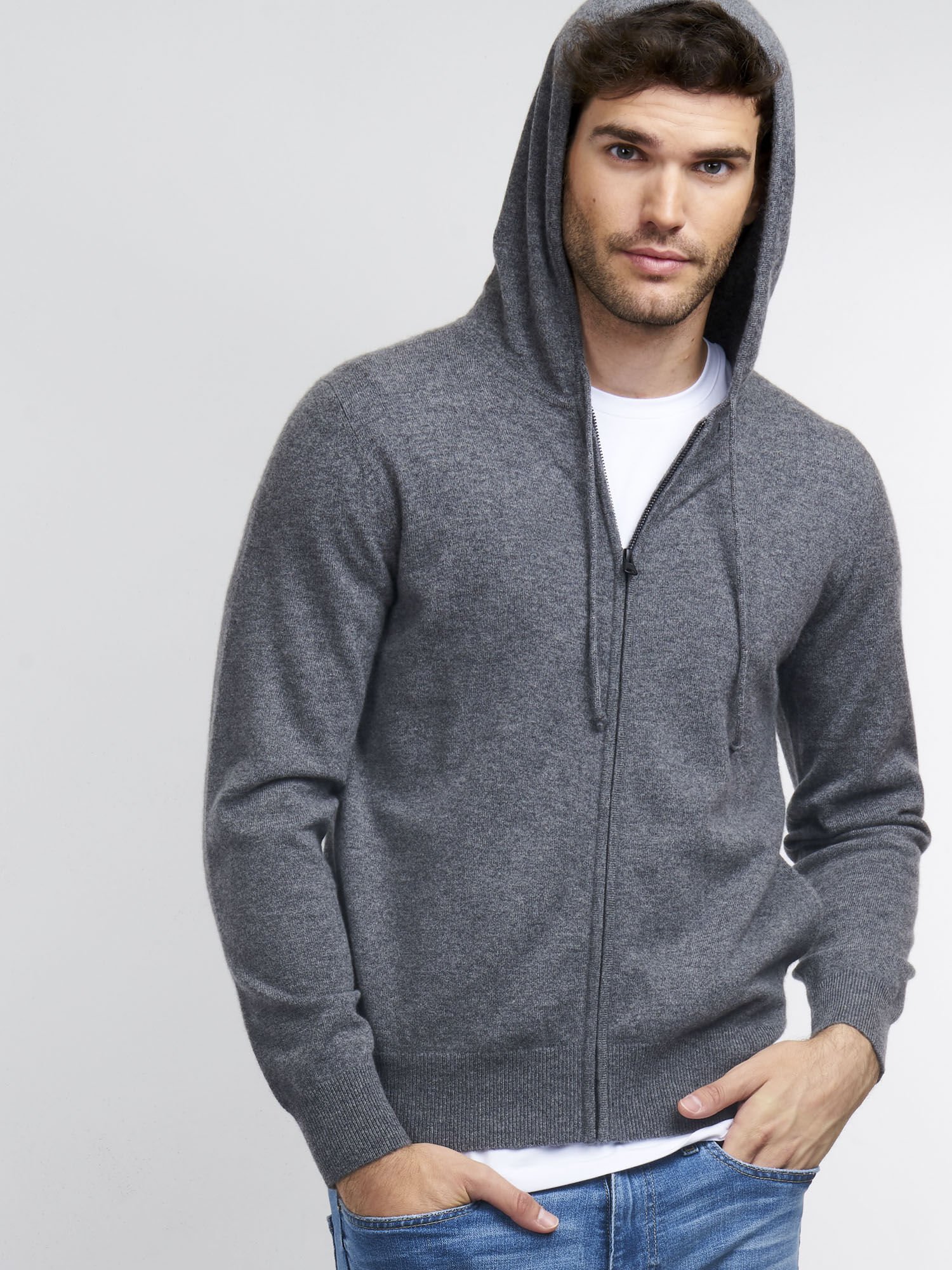 Hoodie mit Reißverschluss aus Kaschmir von REPEAT cashmere