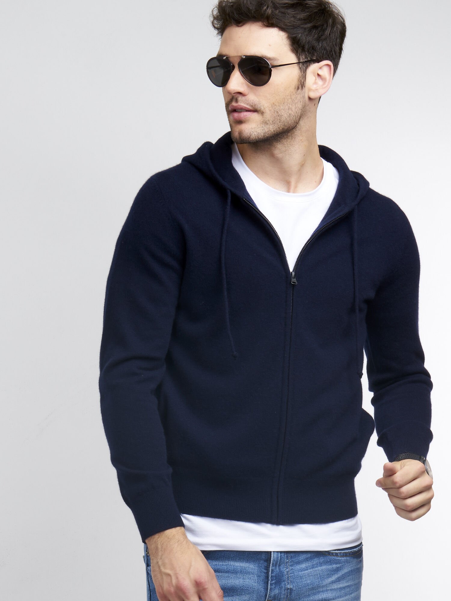 Hoodie mit Reißverschluss aus Kaschmir von REPEAT cashmere