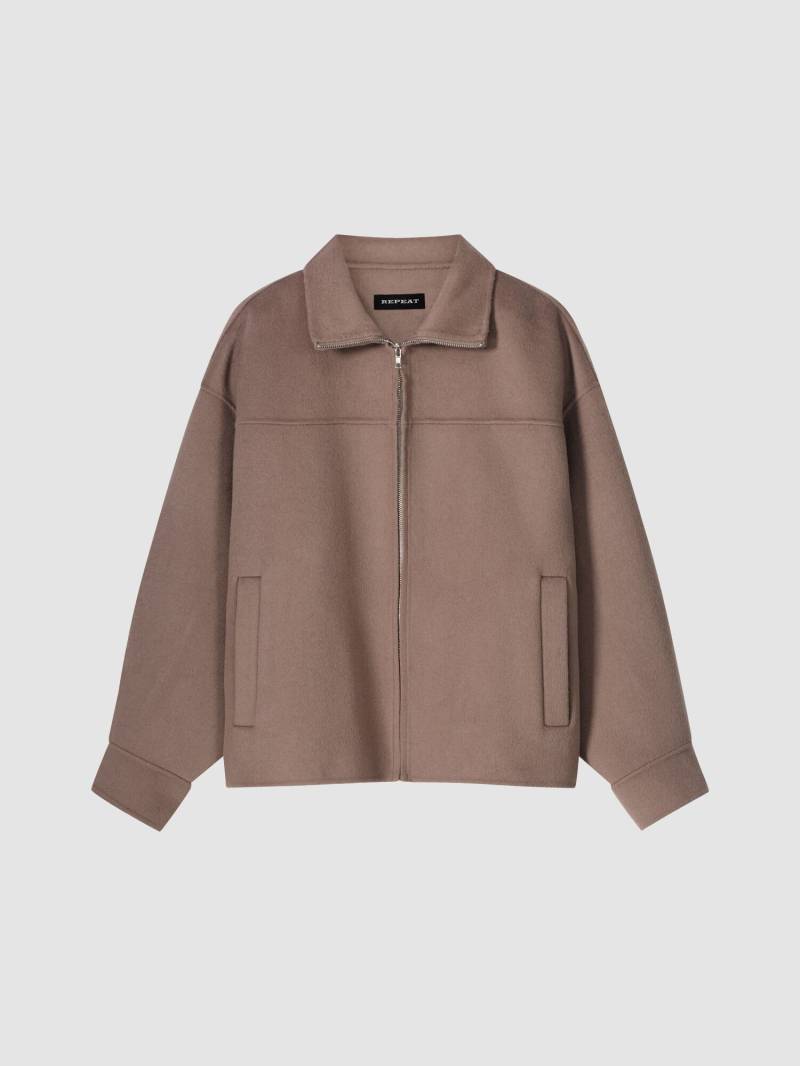Jacke aus Wollmischung mit Zwei-Wege-Reißverschluss von REPEAT cashmere