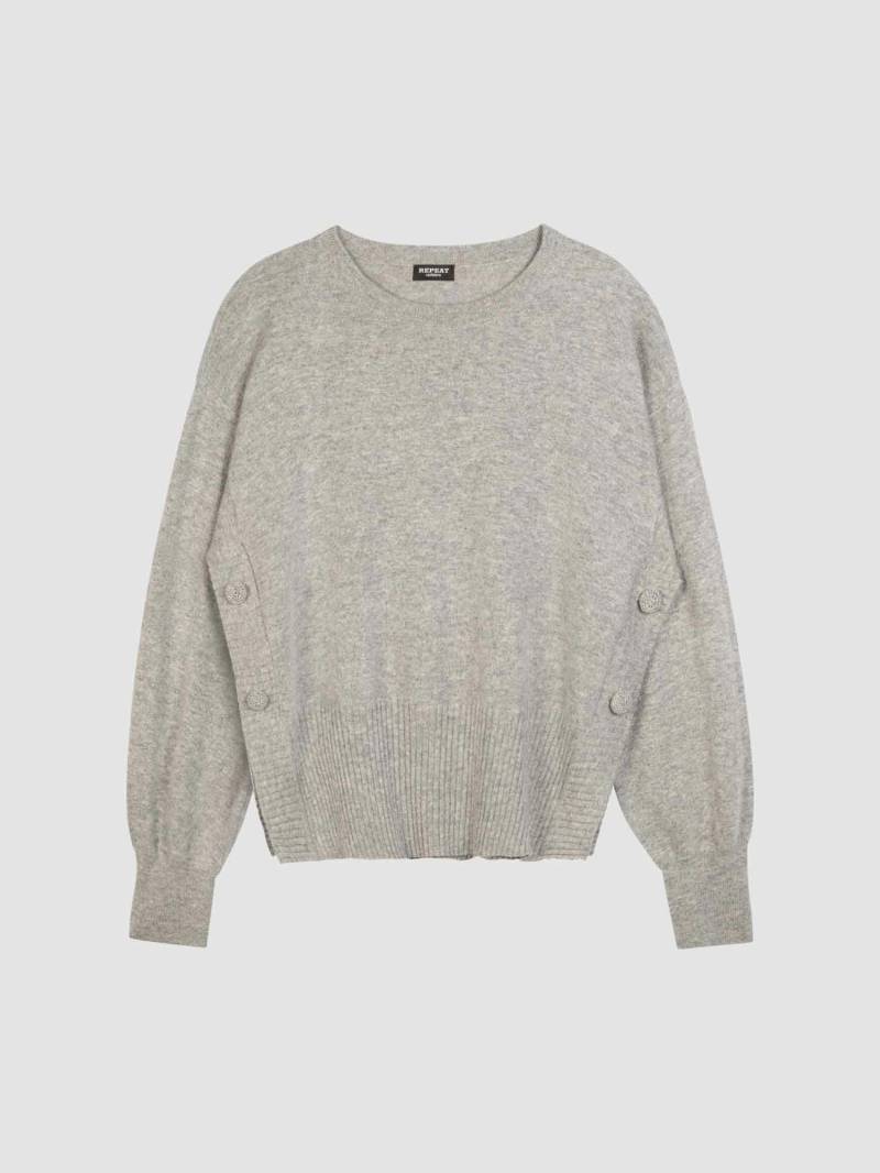 Kaschmir-Pullover mit geknöpften Seitenschlitzen von REPEAT cashmere