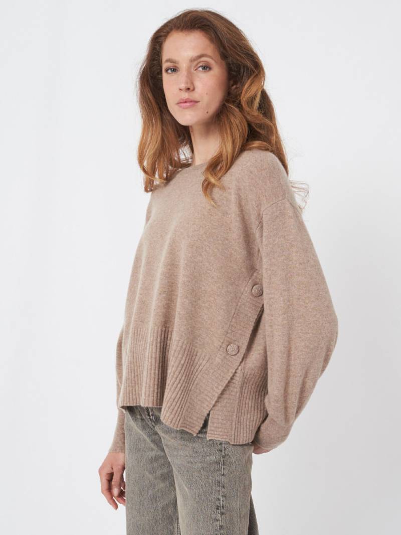 Kaschmir-Pullover mit geknöpften Seitenschlitzen von REPEAT cashmere