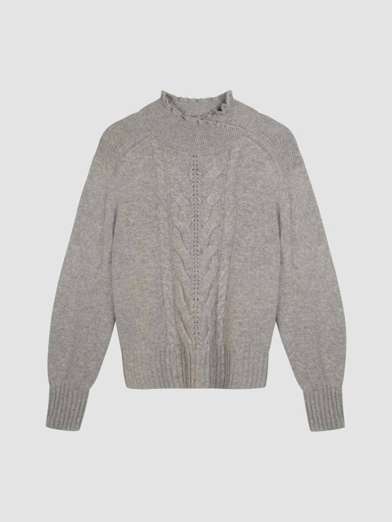 Kaschmir-Pullover mit hohem Kragen und Zopfdetail von REPEAT cashmere