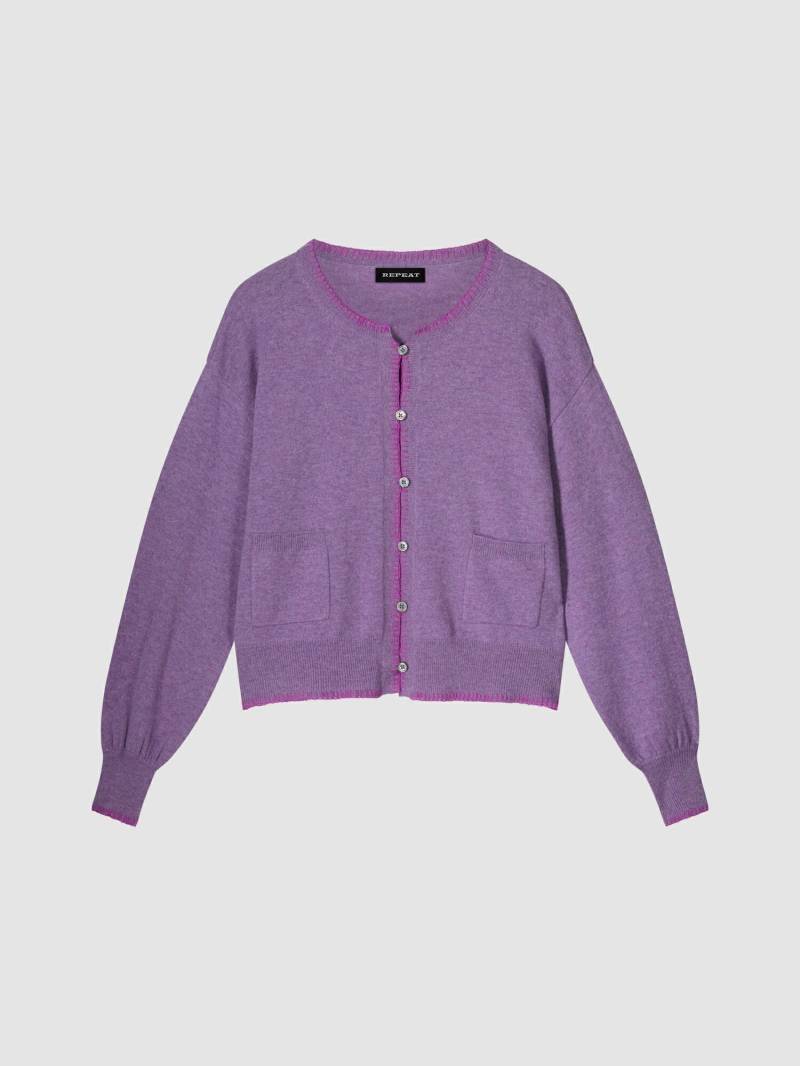 Kaschmir-Strickjacke mit Kontrastnähten von REPEAT cashmere