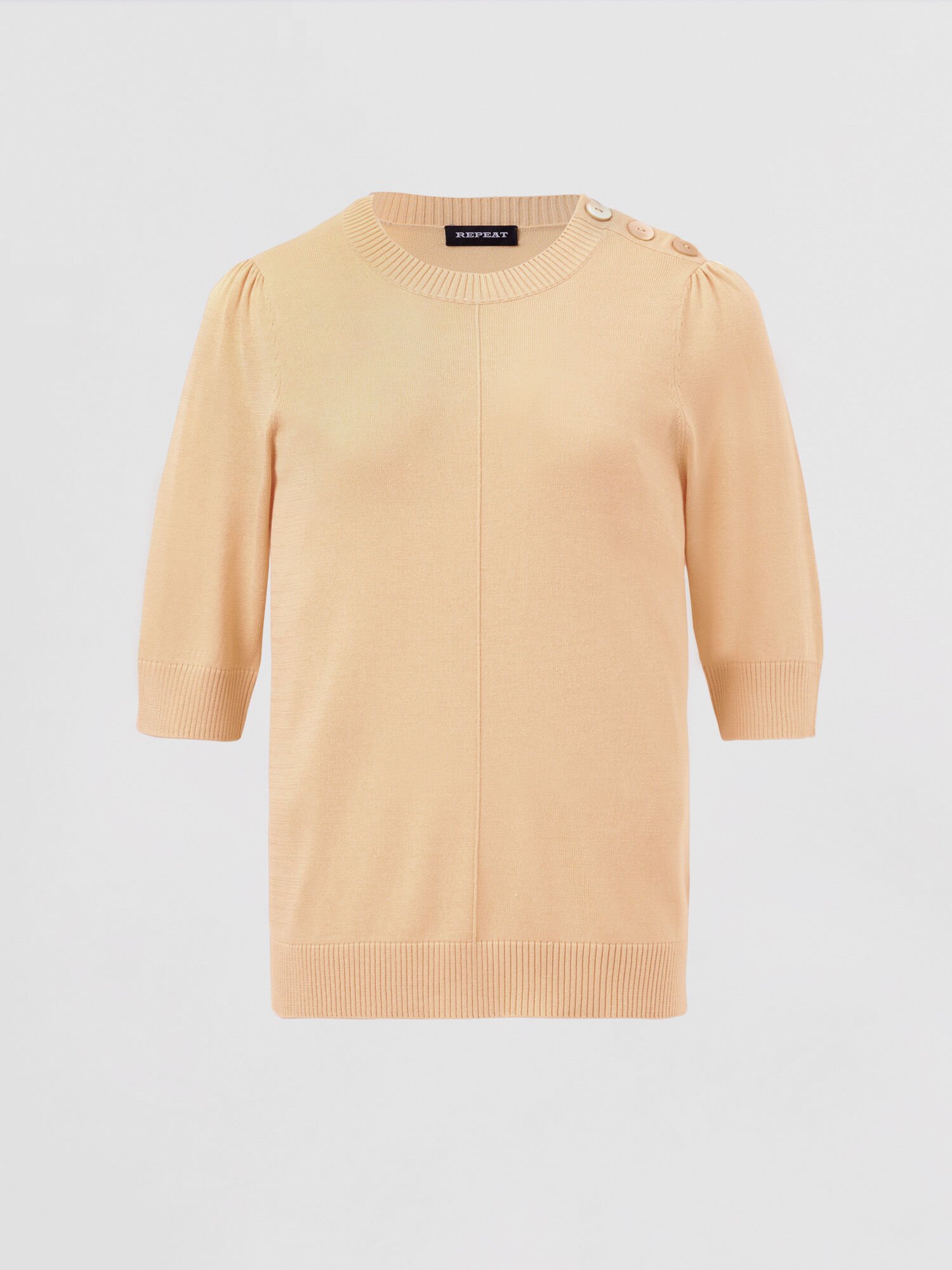 Kurzarm-Pullover aus Baumwollmischung von REPEAT cashmere