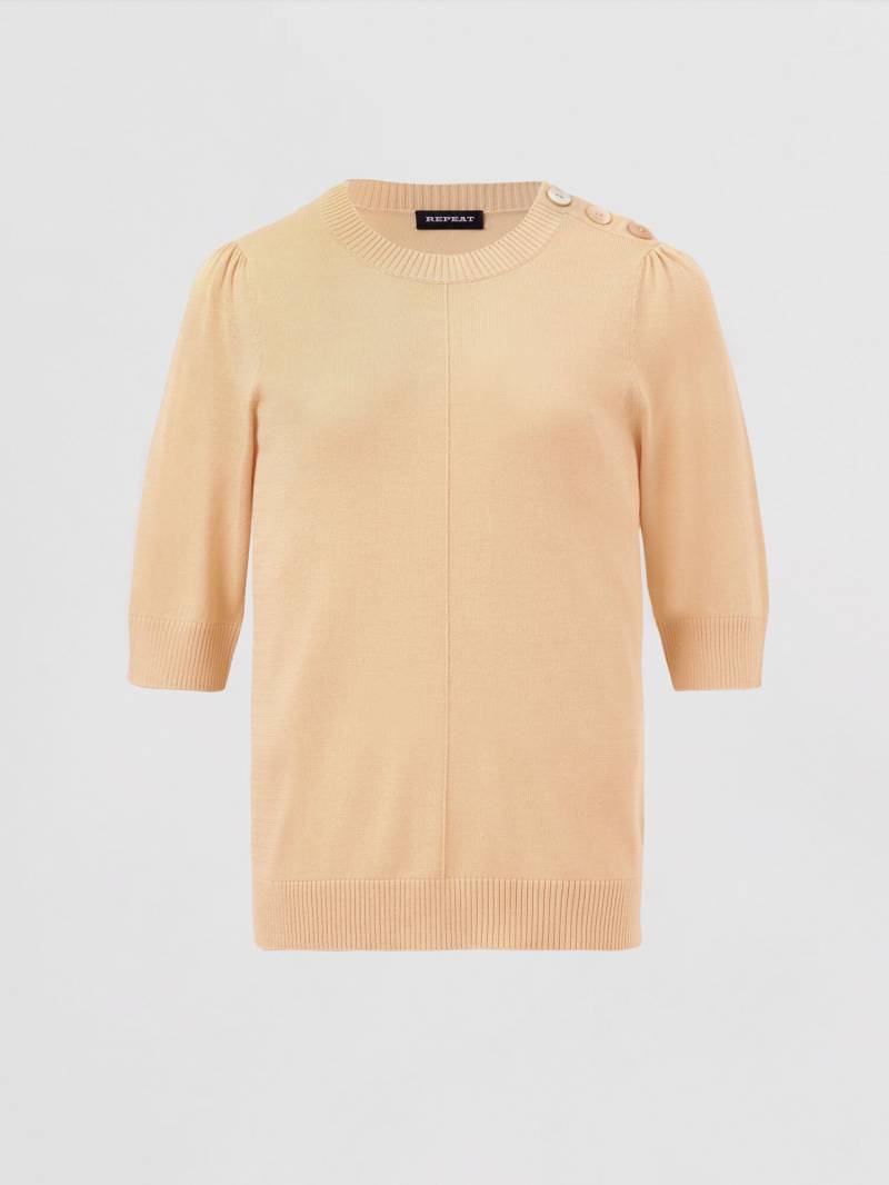 Kurzarm-Pullover aus Baumwollmischung von REPEAT cashmere
