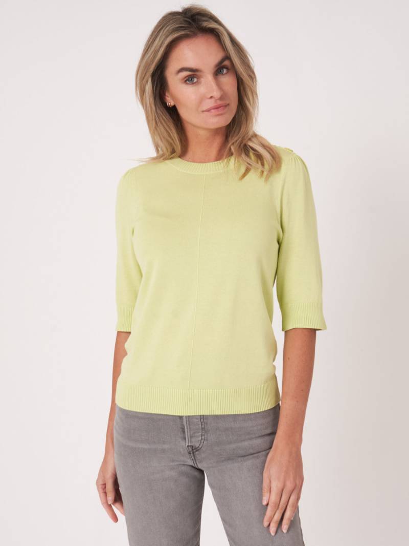 Kurzarm-Pullover aus Baumwollmischung von REPEAT cashmere