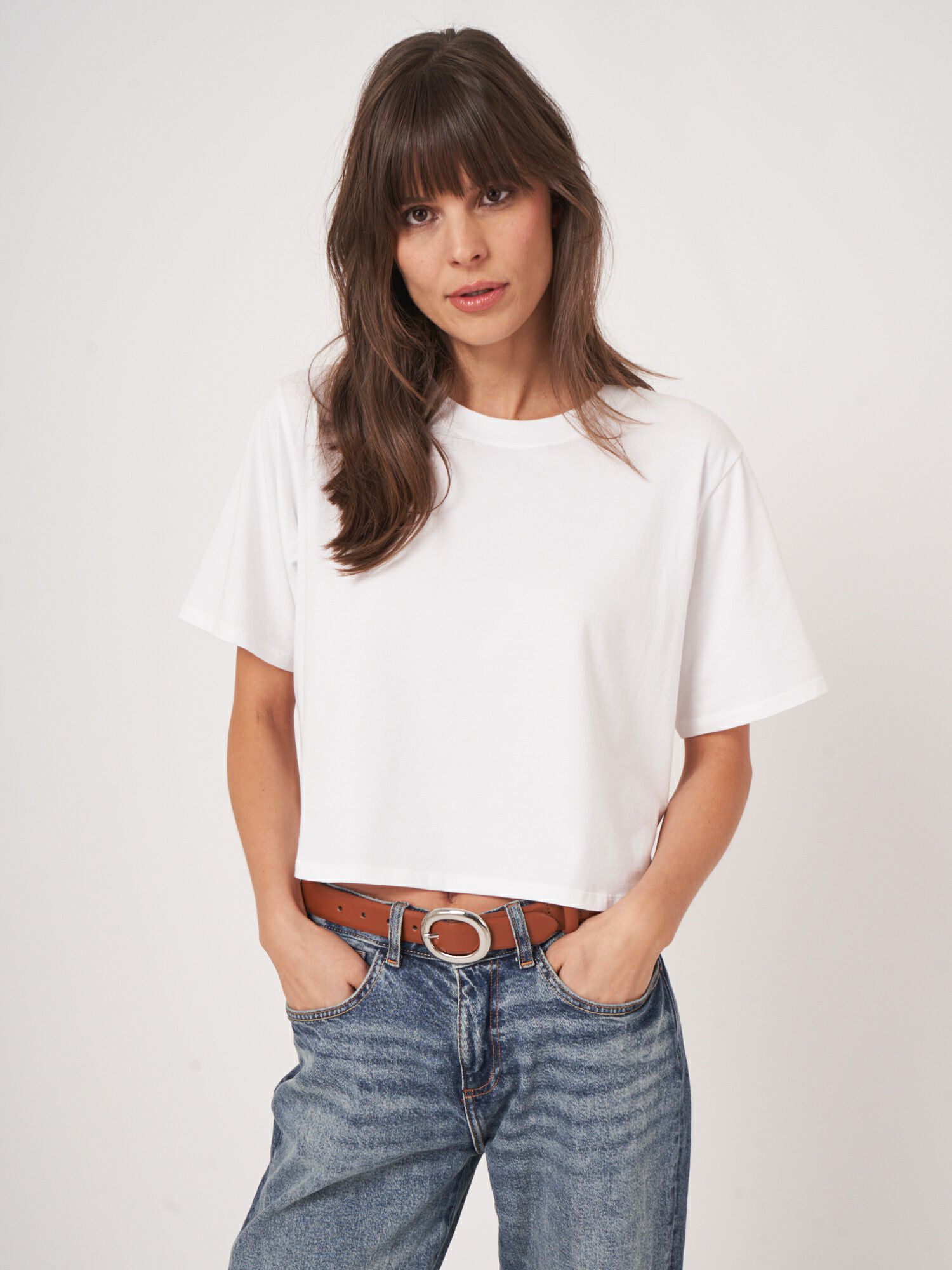 Lässig geschnittenes Boxy-T-Shirt von REPEAT cashmere