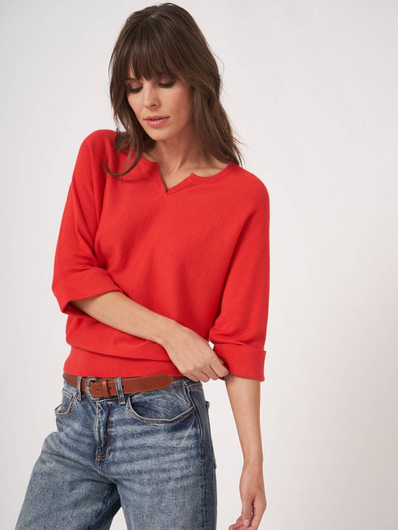 Lässiger Feinstrickpullover aus Baumwollmischung von REPEAT cashmere