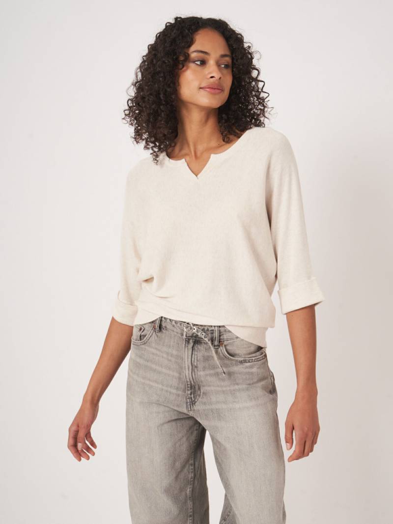 Lässiger Feinstrickpullover aus Baumwollmischung von REPEAT cashmere