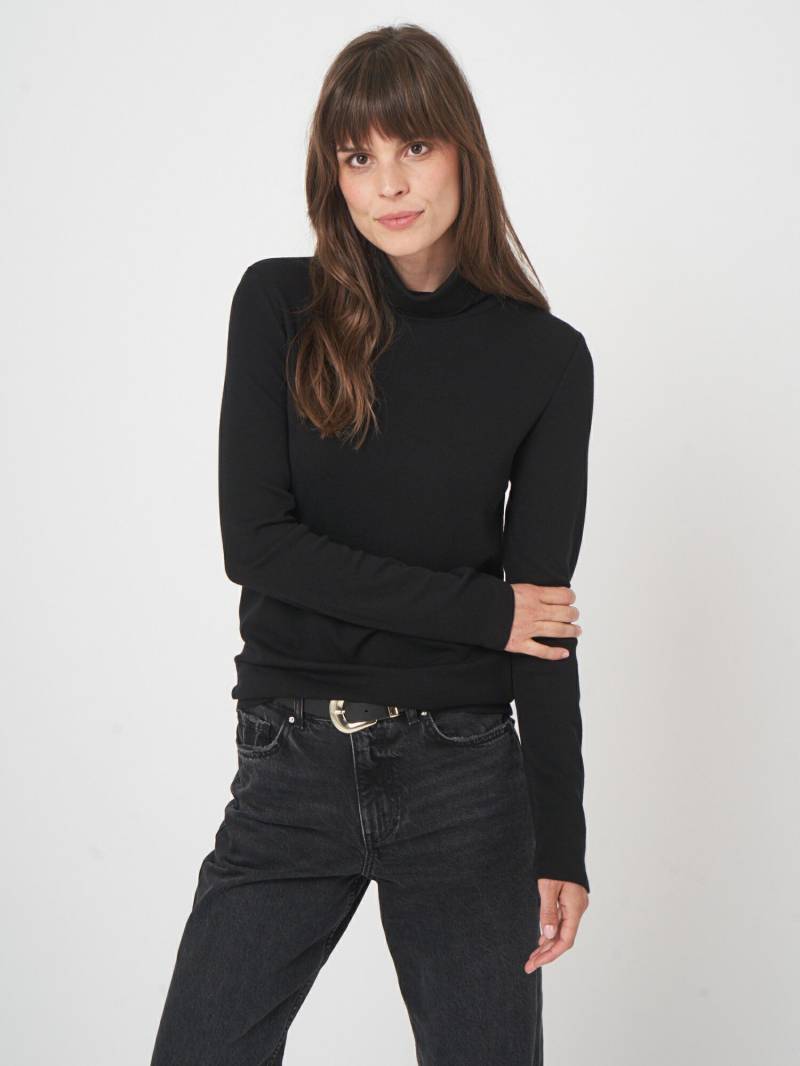 Langarm-Rollkragen-Top aus Wollmischung von REPEAT cashmere