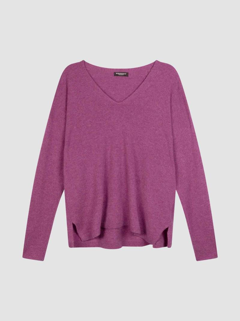 Leichter Kaschmir-V-Ausschnitt-Pullover von REPEAT cashmere