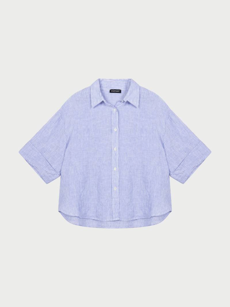Leinenbluse mit Streifen von REPEAT cashmere
