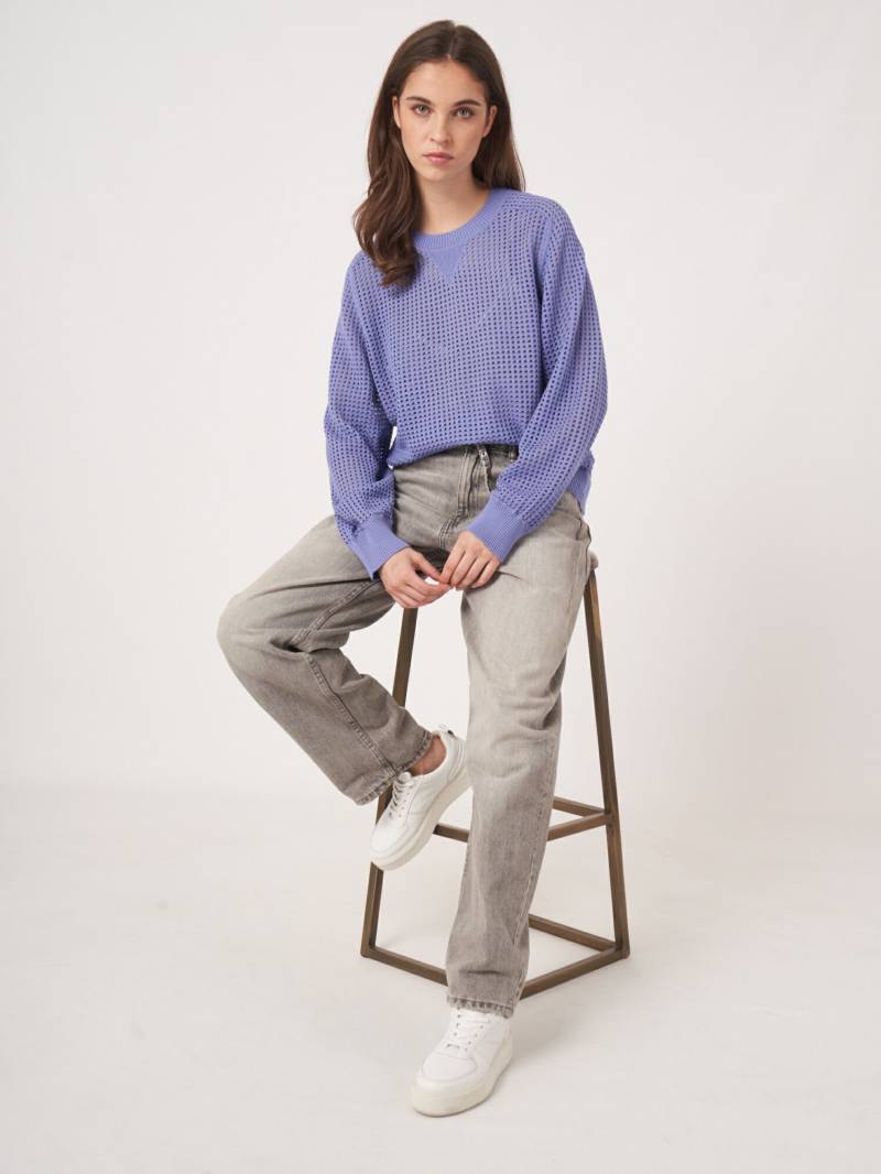 Lochmuster Strickpullover aus Baumwollmischung von REPEAT cashmere