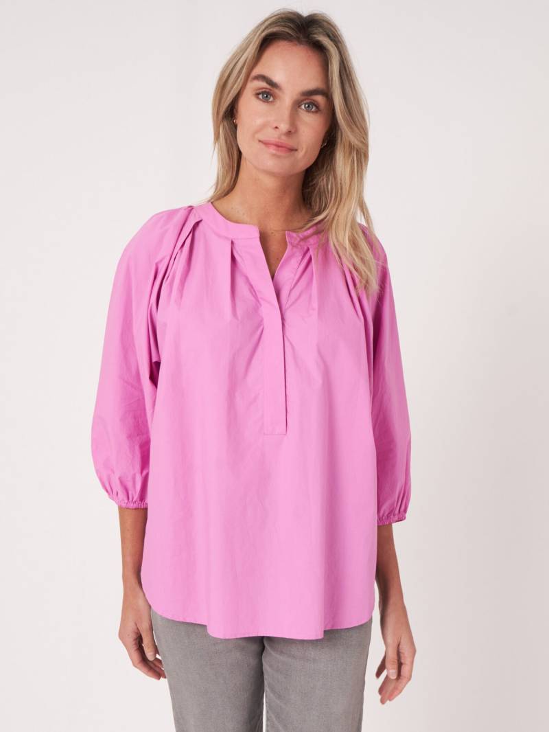 Locker geschnittene Bluse mit 3/4 Raglan-Puffärmeln von REPEAT cashmere