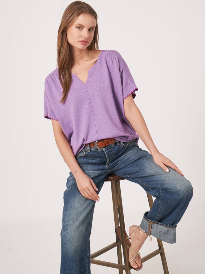 Locker geschnittener Poncho-Pullover aus Baumwollmischung von REPEAT cashmere