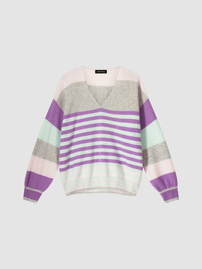 Mehrfarbig gestreifter Kaschmir-Pullover von REPEAT cashmere