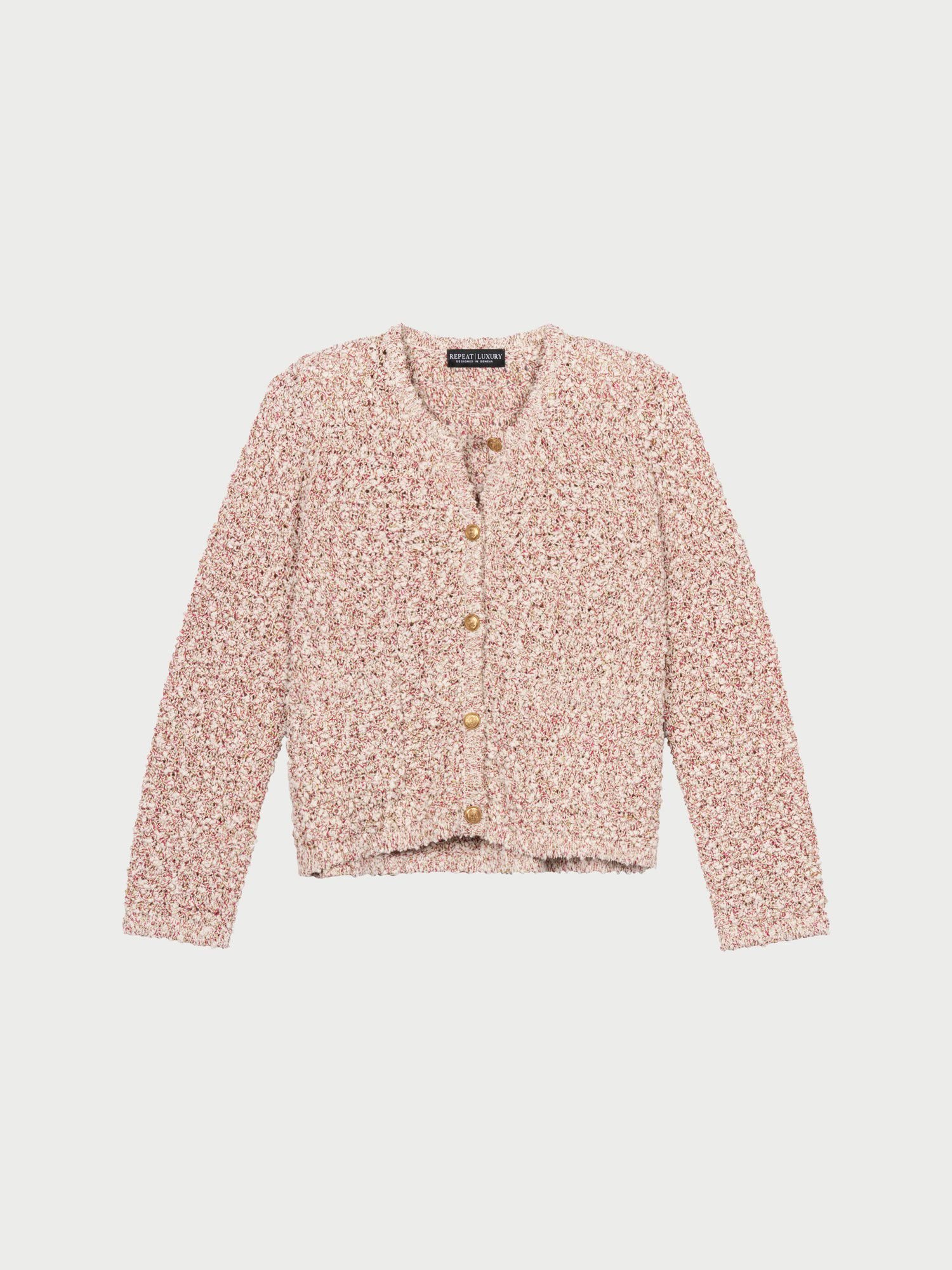 Mehrfarbiger Cardigan aus italienischer Baumwollmischung von REPEAT cashmere