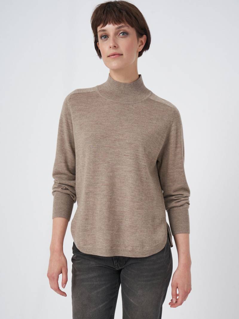 Merinowollpullover mit geripptem Stehkragen von REPEAT cashmere