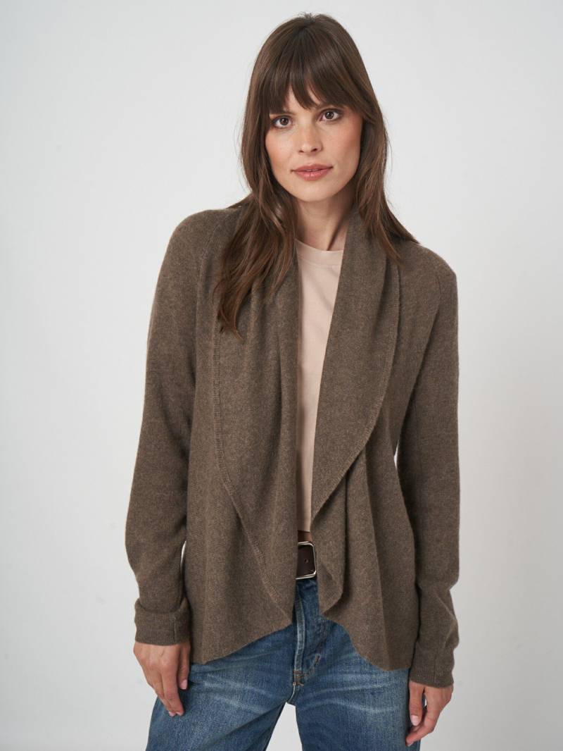 Offene Strickjacke mit Schalkragen aus Bio-Kaschmir von REPEAT cashmere