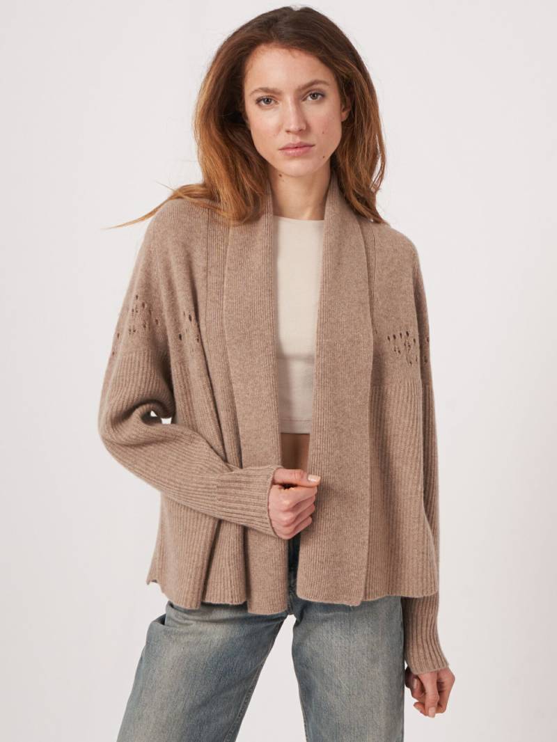 Offener Kaschmir-Cardigan mit Pointelle Details von REPEAT cashmere