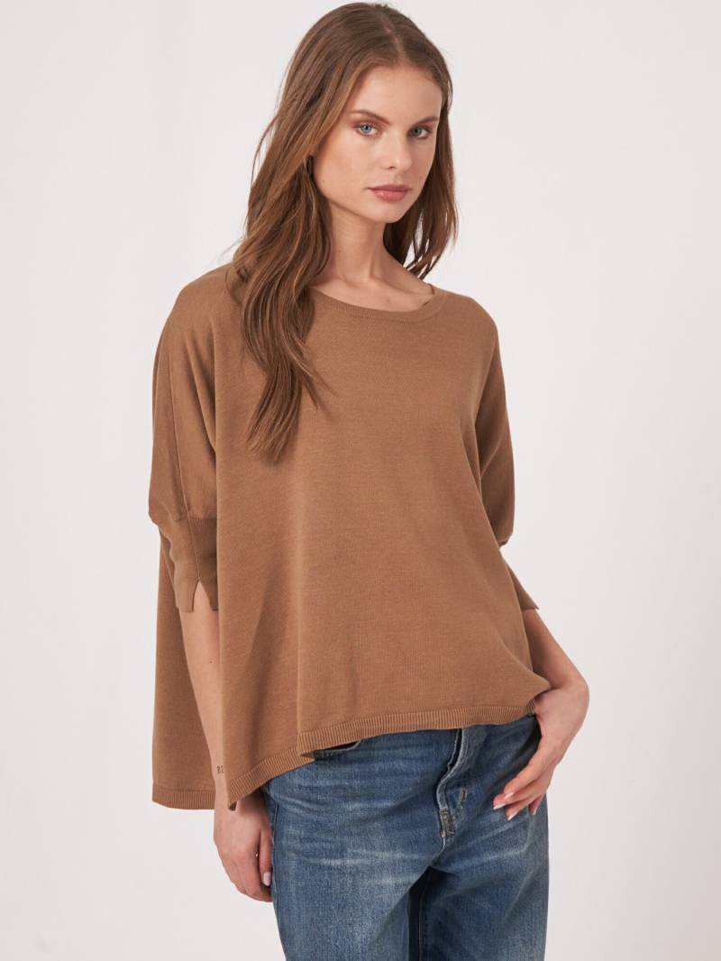 Oversize Poncho-Pullover aus Baumwollmischung von REPEAT cashmere