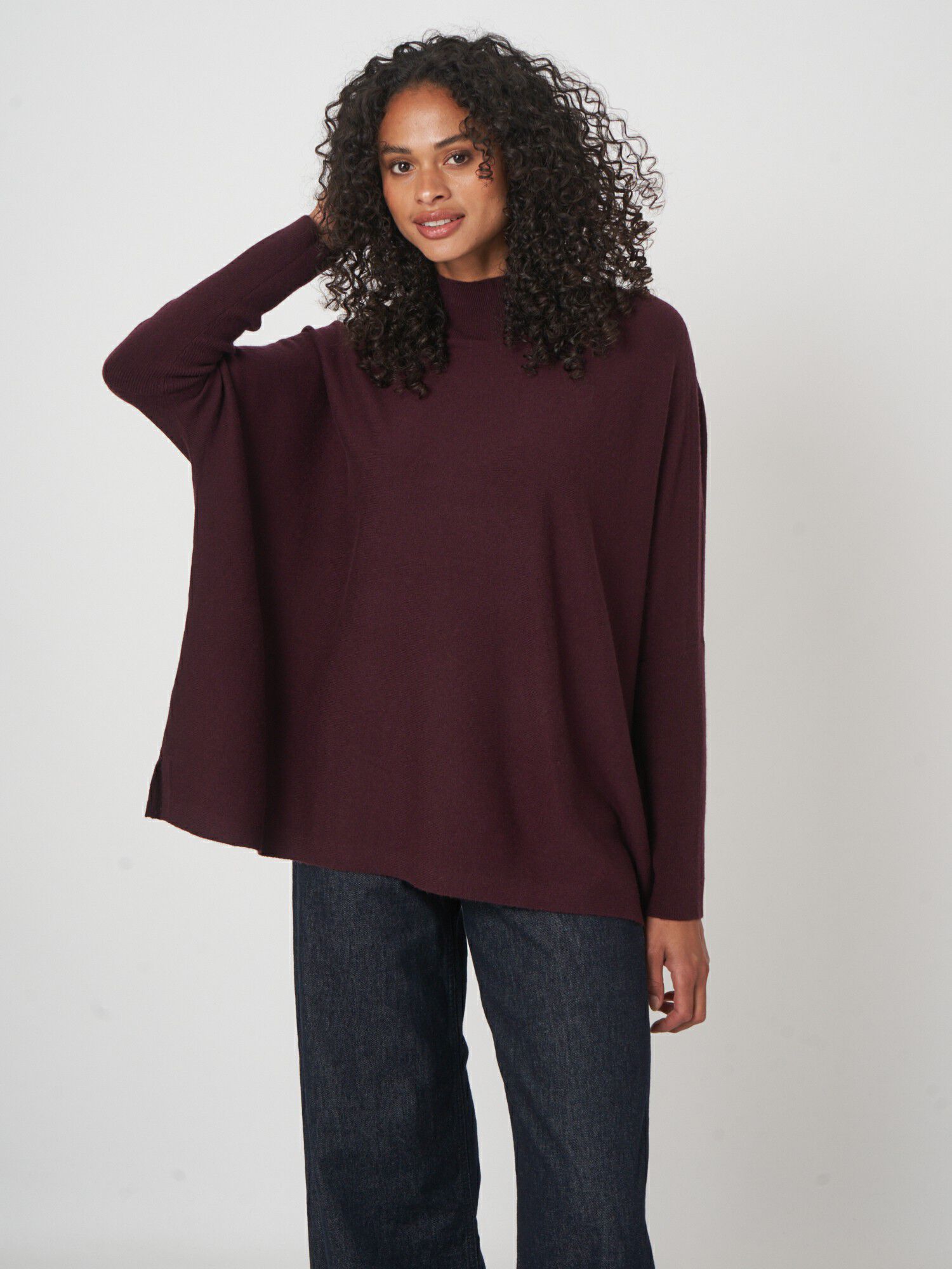 Oversized Poncho-Pullover aus Kaschmir-Mix von REPEAT cashmere