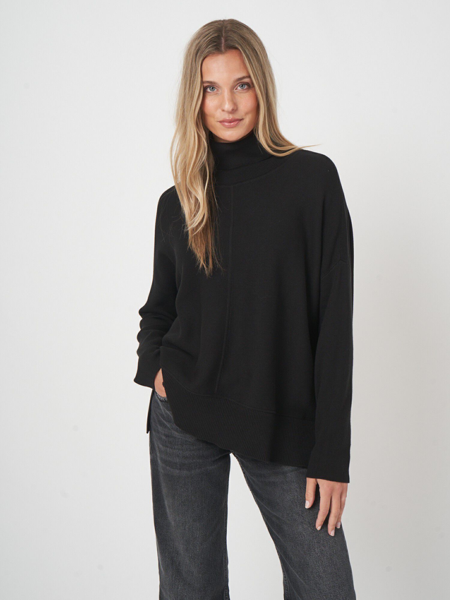 Oversized Rippstrickpullover aus Baumwollmix von REPEAT cashmere