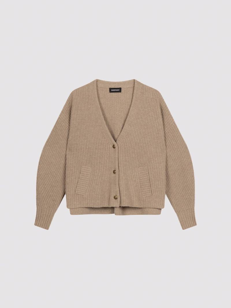 Oversized Strickjacke mit V-Ausschnitt und Taschen von REPEAT cashmere