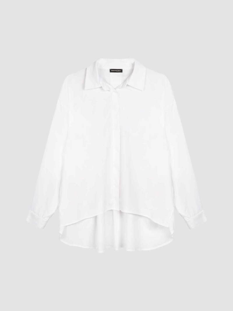 Popeline-Bluse mit Vorderschlitzen von REPEAT cashmere