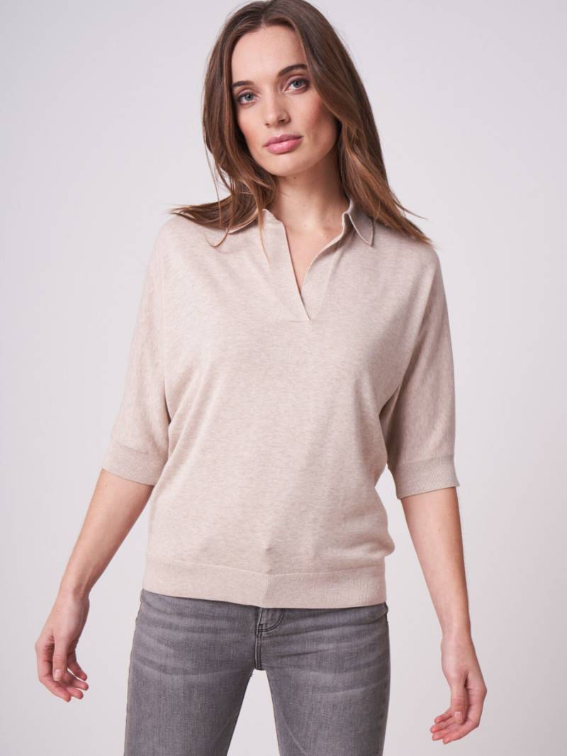 Pullover mit Polokragen aus Baumwollmischung von REPEAT cashmere