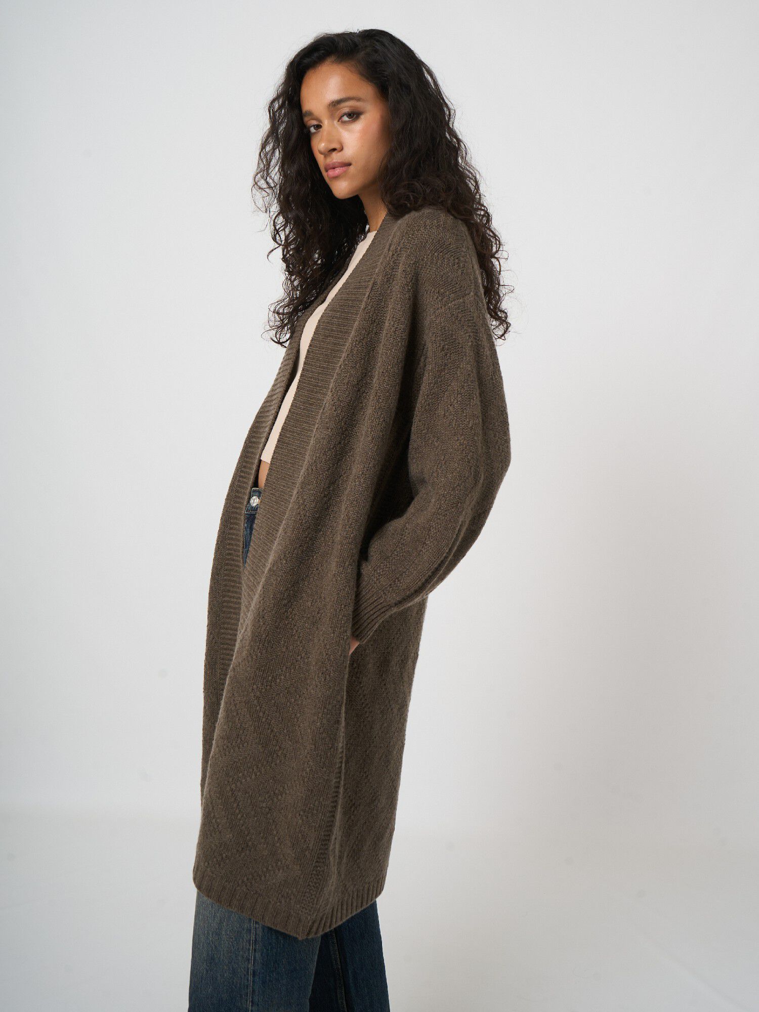 REPEAT Limited Edition - offener Cardigan mit Puffärmeln von REPEAT cashmere